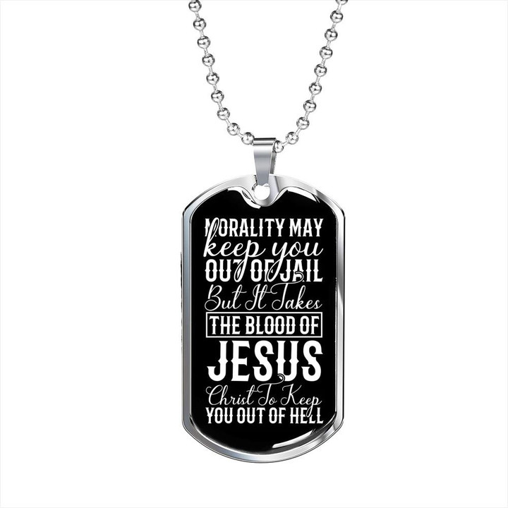 The Blood Of Jesus Christ Cool Gift For Him Christian Dog Tag Pendant Necklace