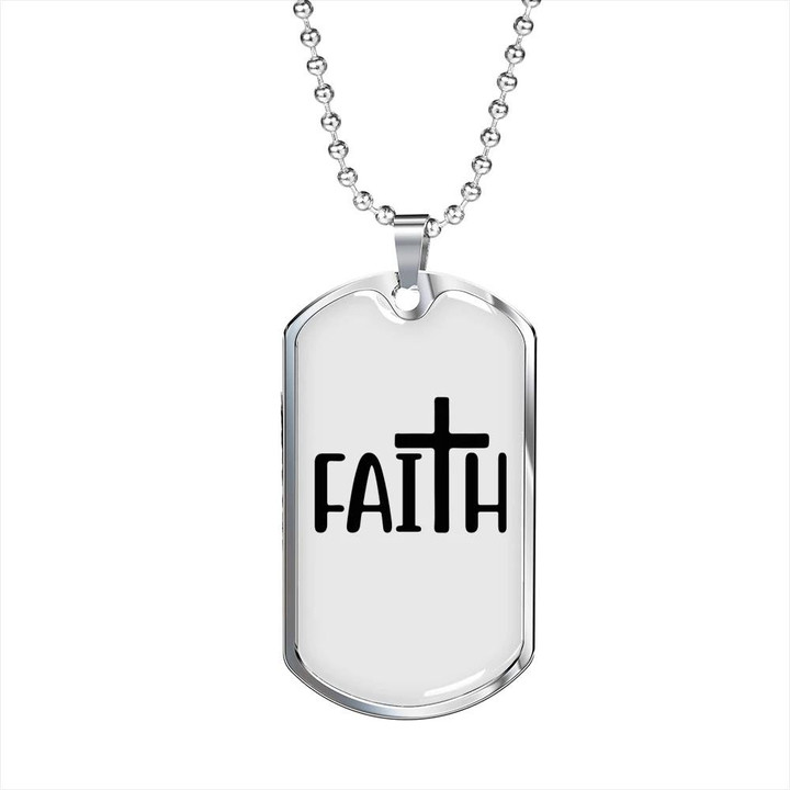 My Big Faith Christ Cross Cool Gift For Him Christian Dog Tag Pendant Necklace