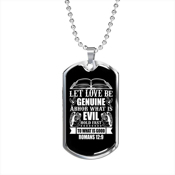 Abhor What Is Evil Perfect Gift For Him Christian Dog Tag Pendant Necklace