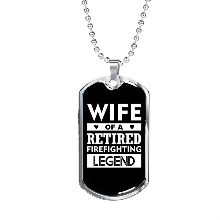 Perfect Gift For Wife Firefighter Dog Tag Pendant Necklace Wife Of A Retired Firefighter