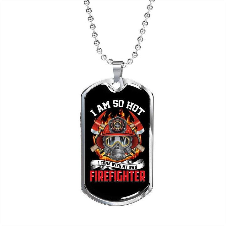 My Own Firefighter Perfect Gift For Him Firefighter Dog Tag Pendant Necklace