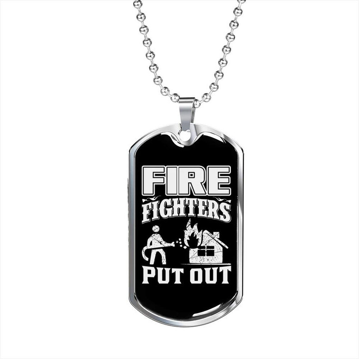 Firefighters Put Out Fire Dog Tag Pendant Necklace Meaningful Gift For Him Firefighter