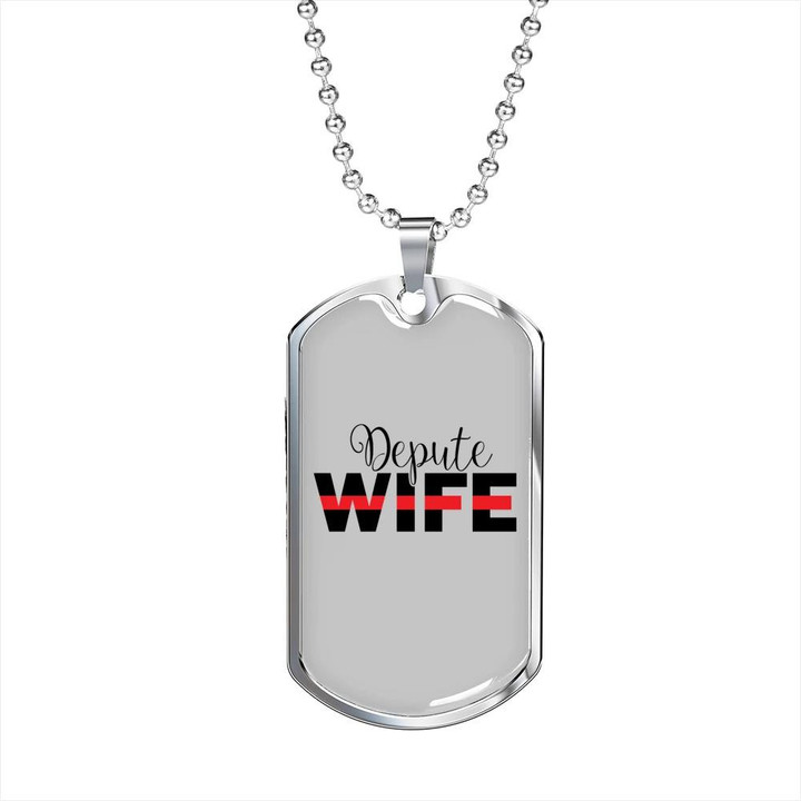 Perfect Gift For Wife Firefighter Dog Tag Pendant Necklace Depute Wife Black And Red