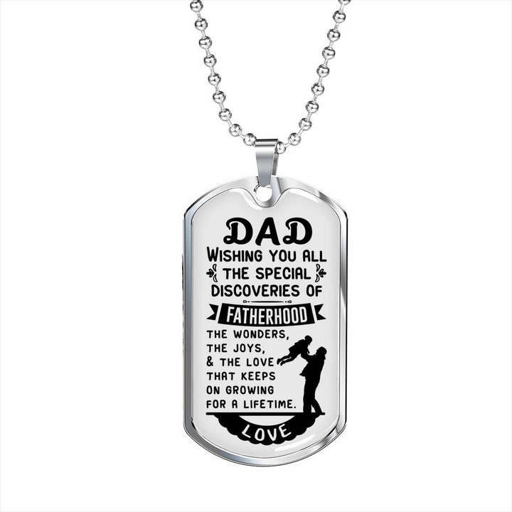 Cool Gift For Dad Dog Tag Pendant Necklace Discoveries Of Fatherhood Dad