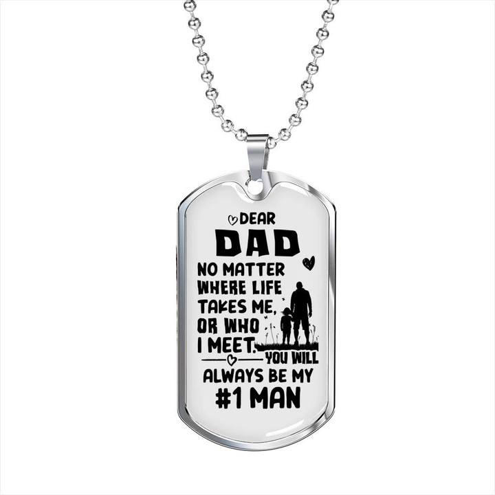 Daughter Gift For Dad Dog Tag Pendant Necklace Dad Always The Best