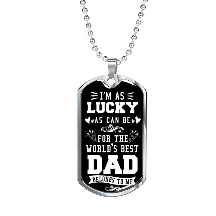 Daughter Gift For Dad Dog Tag Pendant Necklace Worlds Best Dad