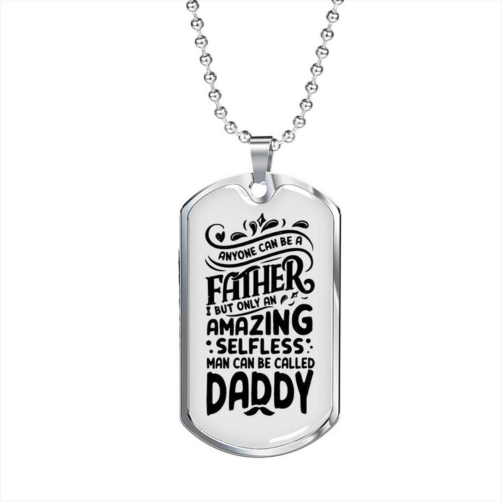 Best Gift For Dad Dog Tag Pendant Necklace Amazing Selfless Daddy Dad