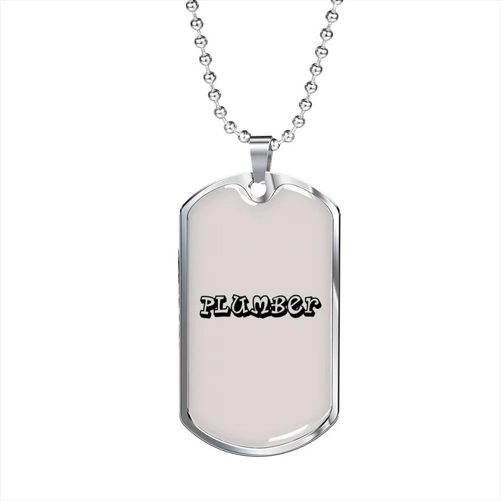 Cool Gift For Dad Proud To Be A Plumber Dog Tag Pendant Necklace
