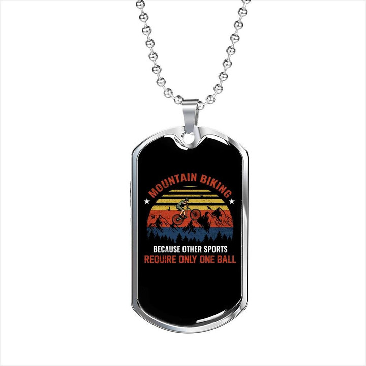 Perfect Gift For Dad Dog Tag Pendant Necklace Mountain Biking Cycling Adventure