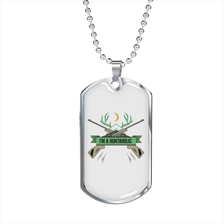 Awesome Gift For Dad Dog Tag Pendant Necklace Huntaholic Hunting