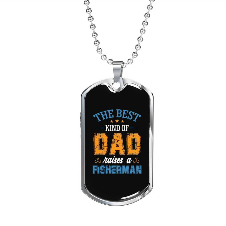 Great Gift For Dad Dog Tag Pendant Necklace The Best Dad Fisherman Fishing