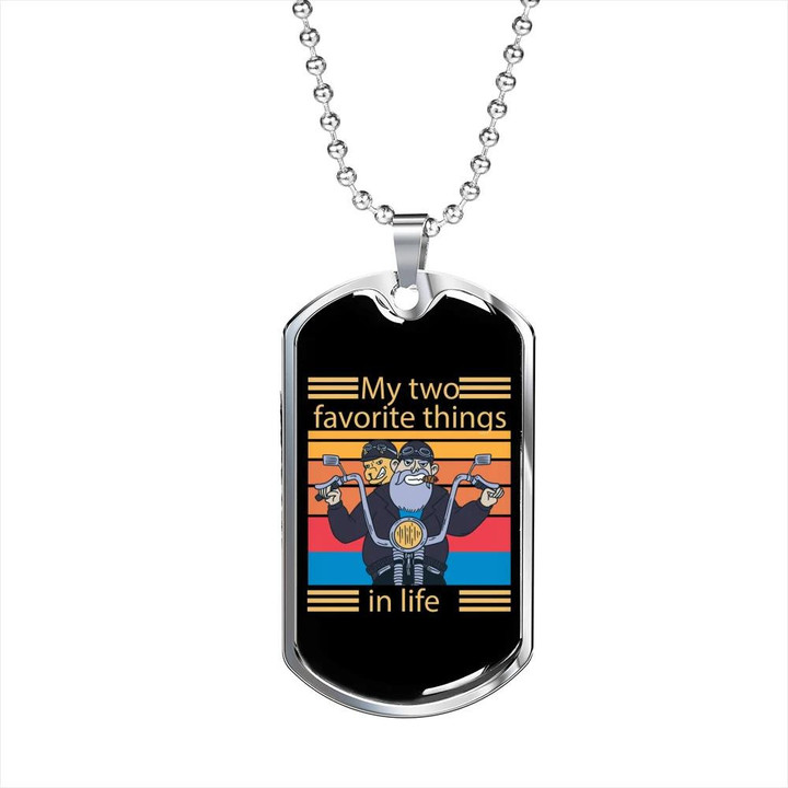 Gift For Him My Two Favorite Things In Life Riding And Dog Dog Tag Necklace