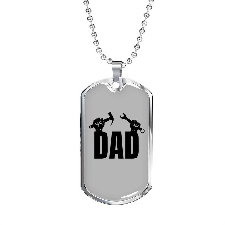 Gift For Dad Dog Tag Necklace Gift For Woodworker My Dad Is A Carpenter