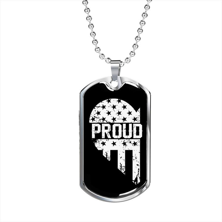 Gift For Him Proud Men Heart In Half Design Dog Tag Necklace