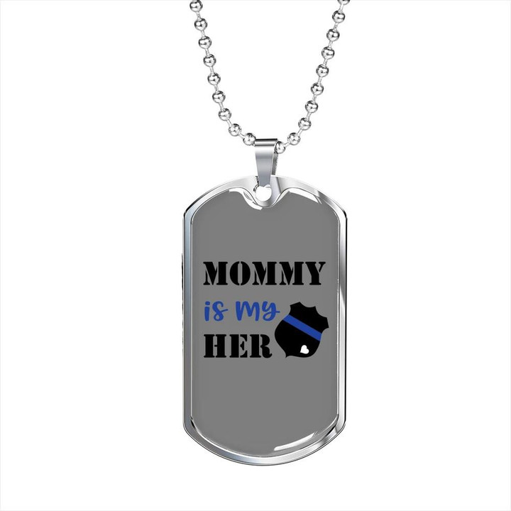 Dog Tag Necklace Gift For Mom Mommy Is My Hero Police Badge Design