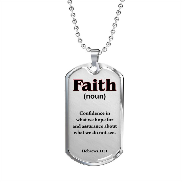 Faith Defined Confidence In What We Hope For Dog Tag Pendant Necklace