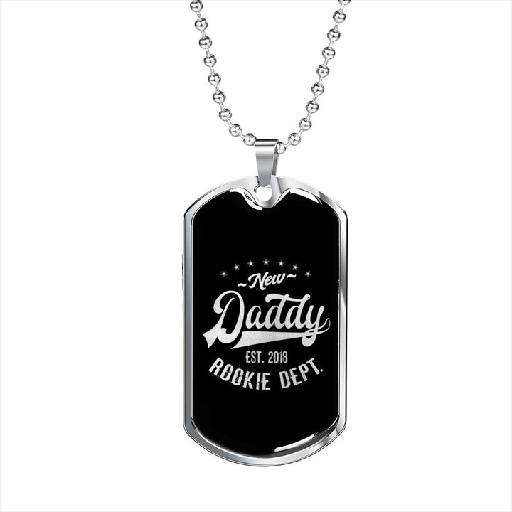 Gift For Dad Gift For New Daddy Rookie Dept Dog Tag Necklace