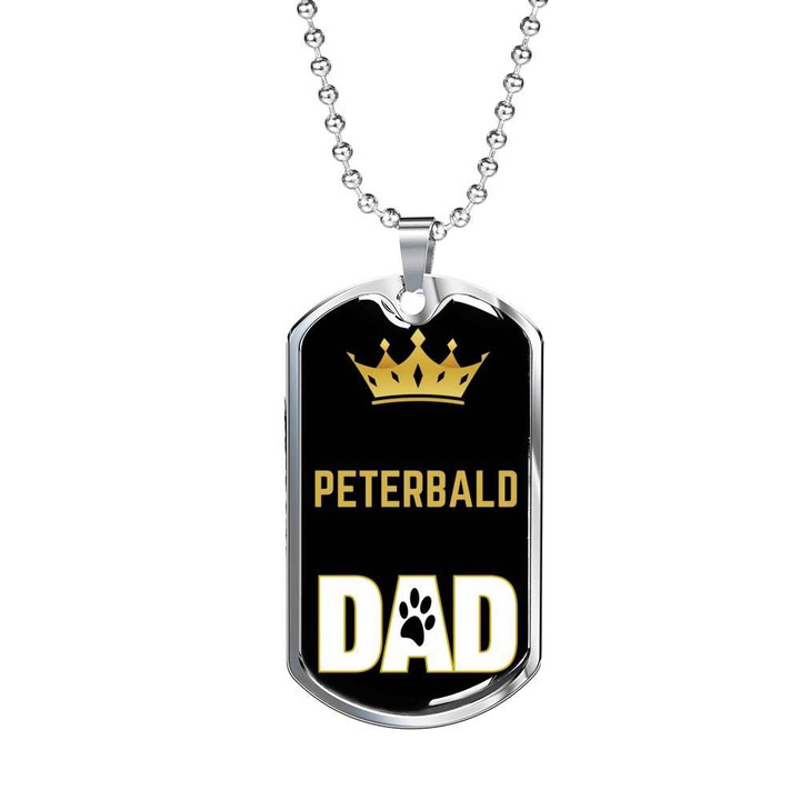 Gift For Dad Peterbald Cat Dad Gift For Cat Lover Dog Tag Necklace Cute Paw And Crown