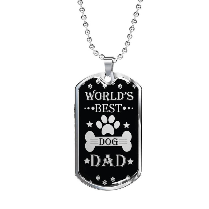 Dog Tag Necklace Gift For Dad World's Best Dog Dad