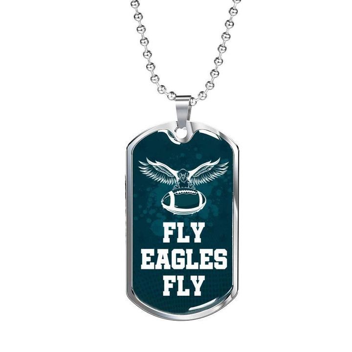 Fly Eagles Fly Philadelphia Fan Valentine's Day Gift Idea Dog Tag Pendant Necklace