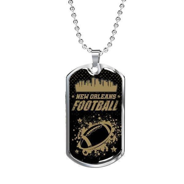 New Orleans Fan Valentine's Day Gift Idea Dog Tag Pendant Necklace