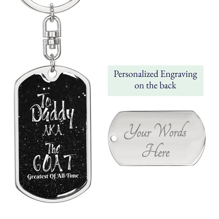 Dog Tag Pendant Keychain Gift For Dad The Goat The Greatest Of All Time