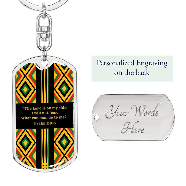 Gift For Him Dog Tag Pendant Keychain The Lord Is On My Side