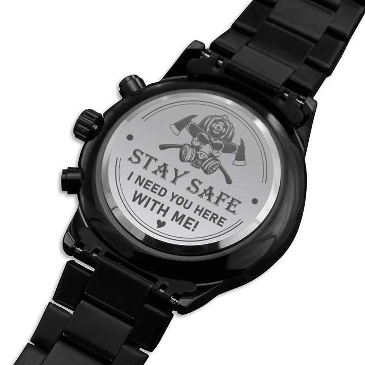 I Need You Here With Me Engraved Customized Black Chronograph Watch