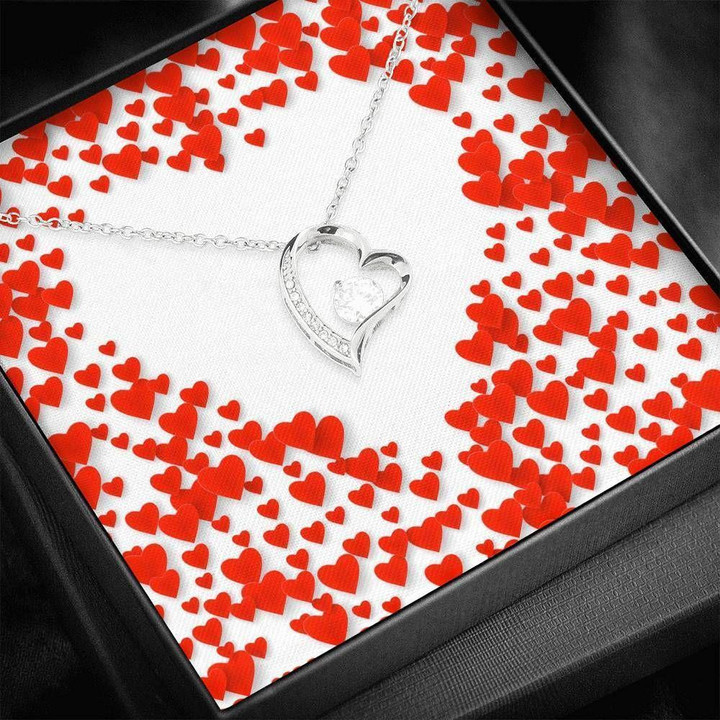 Red Hearts Shaped Forever Love Necklace Gift For Girlfriend