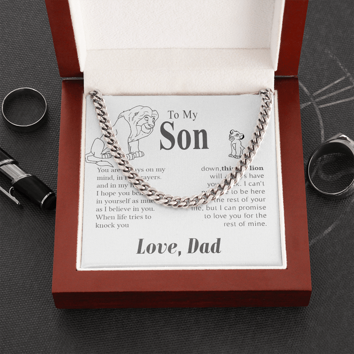 I Hope You Believe In Yourself This Old Lion Dad Gift For Son Cuban Link Chain Necklace
