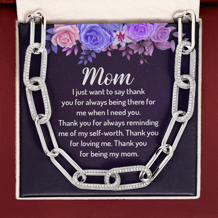 Gift For Mom Forever Linked Necklace Thank You For Being My Mom