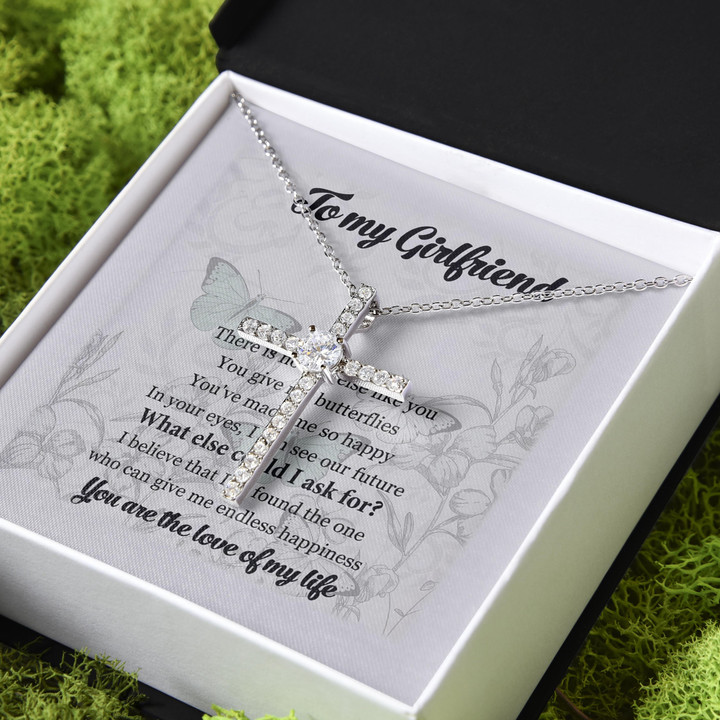 You're The Love Of My Life Gift For Girlfriend CZ Cross Necklace