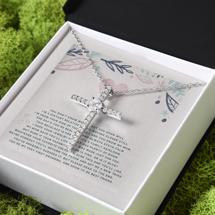 You're My Very Firt Grandma Gift For Grandma CZ Cross Necklace