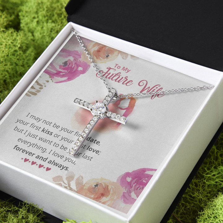 Your Last Everything I Love You Gift For Wife Future Wife CZ Cross Necklace
