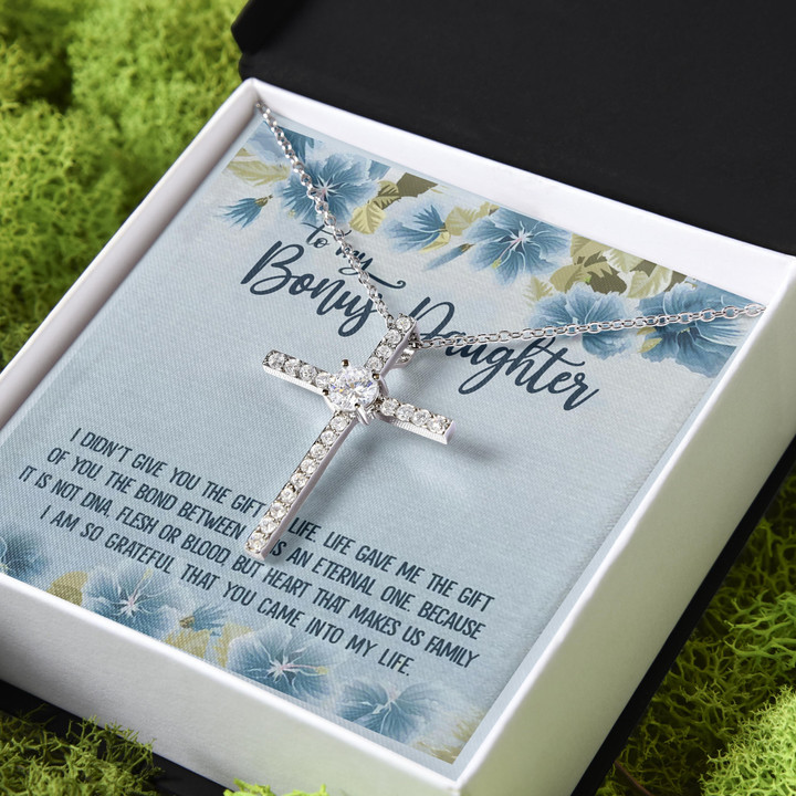 You Came Into My Life Gift For Daughter Bonus Daughter CZ Cross Necklace