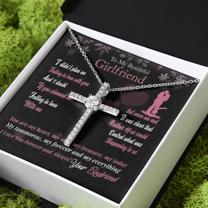 You Are My Treasure Gift For Girlfriend CZ Cross Necklace