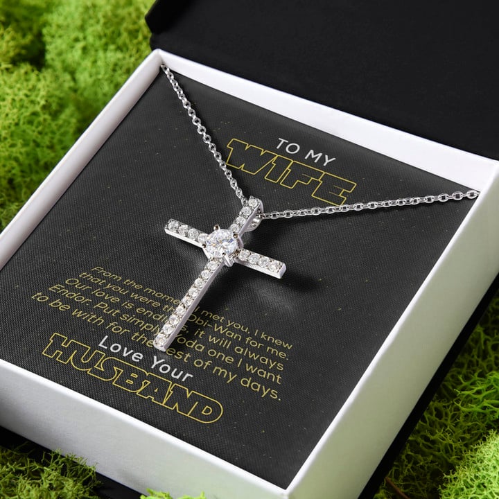 The Rest Of My Days Gift For Wife CZ Cross Necklace