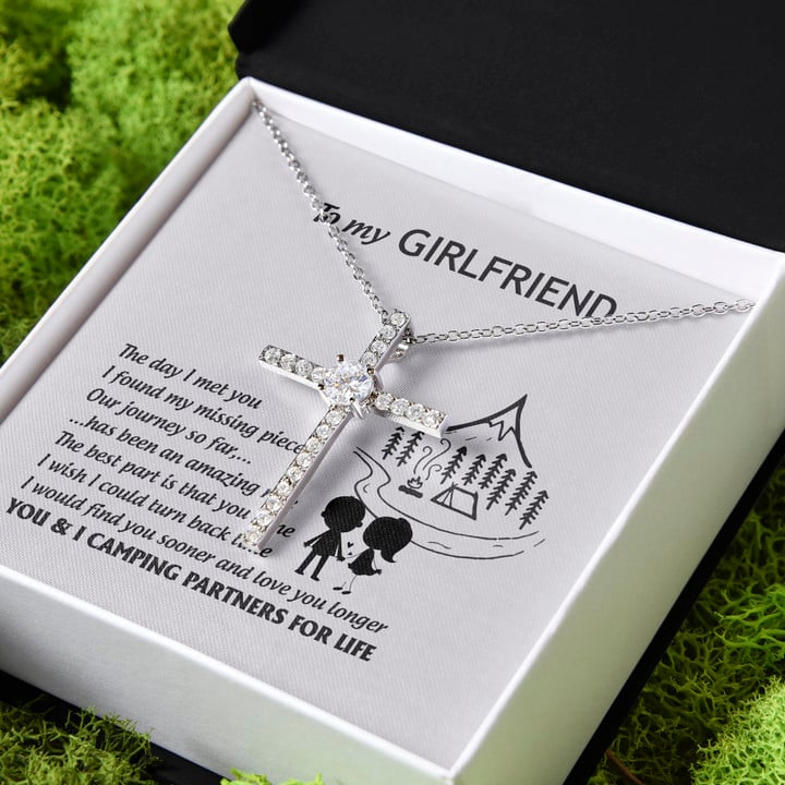 The Best Part Is That You And Me Gift For Her CZ Cross Necklace