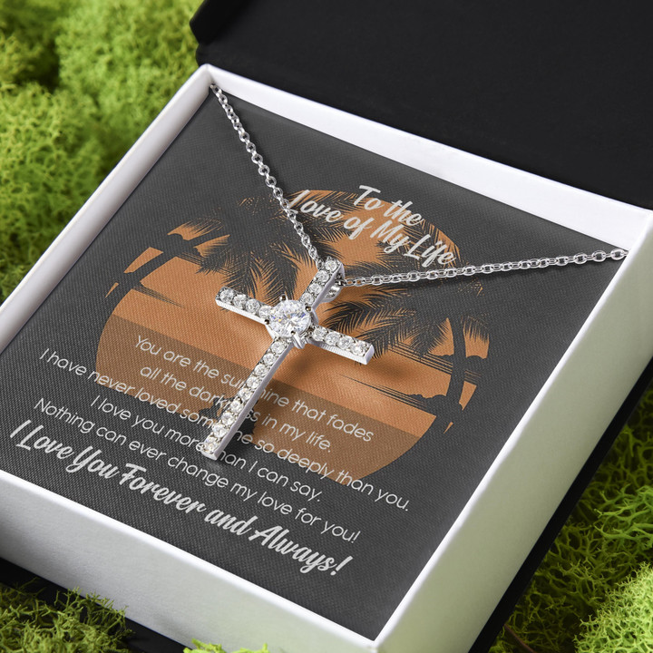 Nothing Can Change My Love For You Gift For Wife CZ Cross Necklace