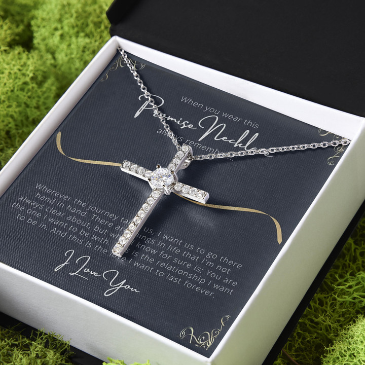 Gift For Wife Want To Last Forever CZ Cross Necklace