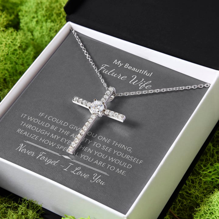 Gift For Wife Future Wife How Special You Are CZ Cross Necklace