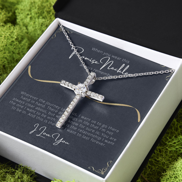 Gift For Her This Is The Love I Want To Last Forever CZ Cross Necklace