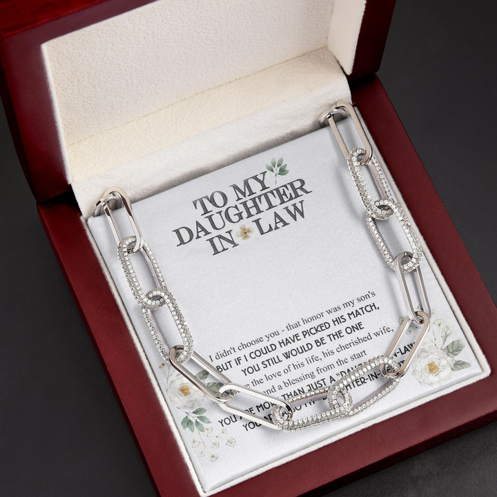 You're Also My Daughter-In-Heart Gift For Daughter-In-Law Forever Linked Necklace