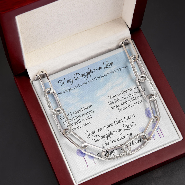 You're Also My Daughter In Heart Gift For Daughter In Law Forever Linked Necklace