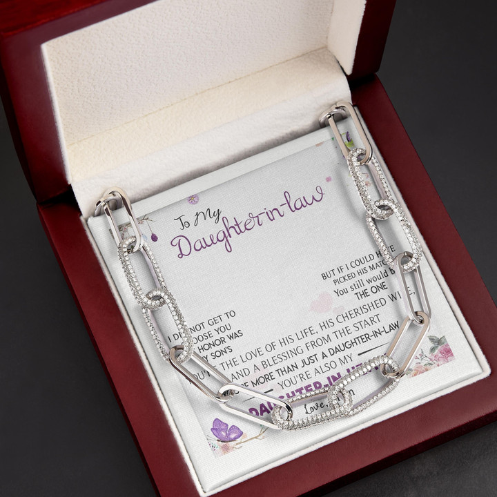 You're Also Daughter In Heart Gift For Daughter In Law Forever Linked Necklace