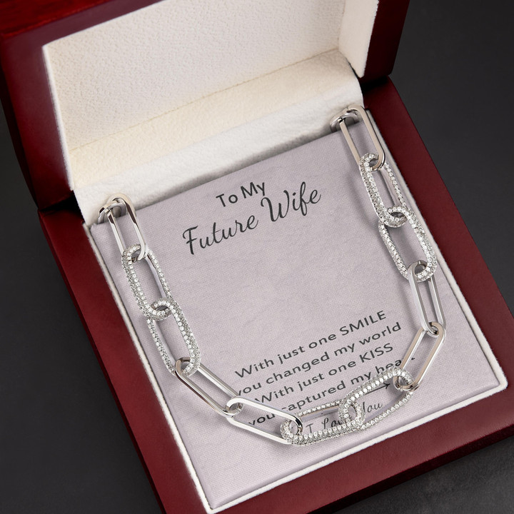 Your Smile Changed My World Gift For Wife Future Wife Forever Linked Necklace