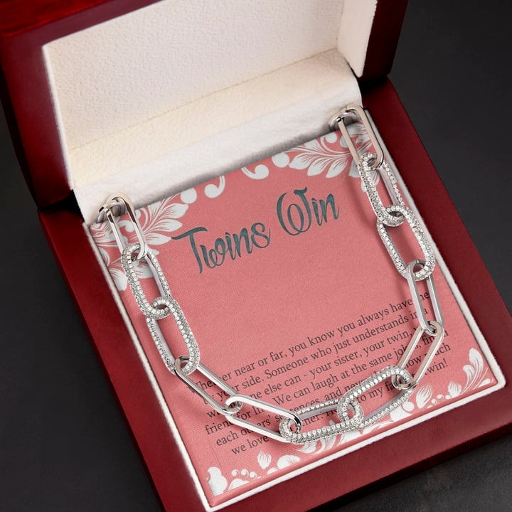 You Will Always Have My By Your Side For Twins Gift For Sister Forever Linked Necklace