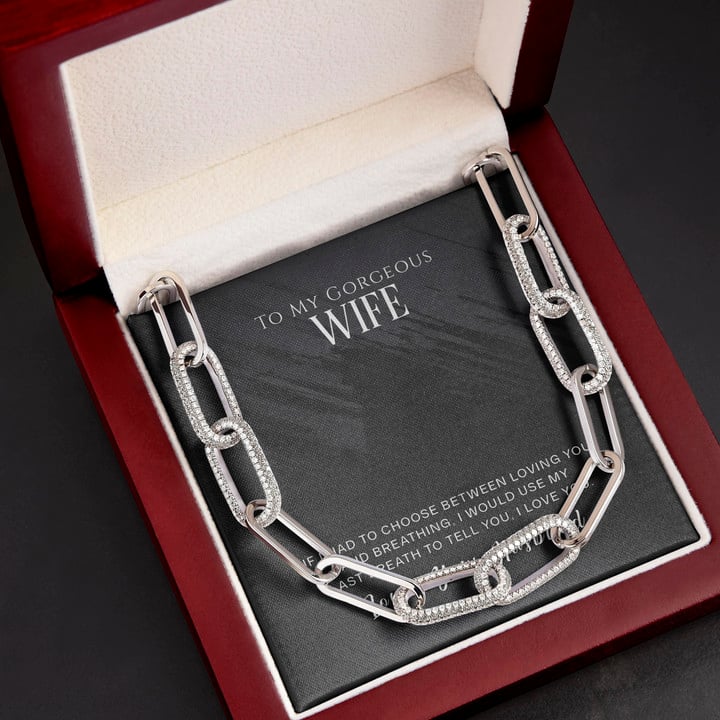 Would Use My Last Breath To Tell You I Love You Gift For Wife Forever Linked Necklace
