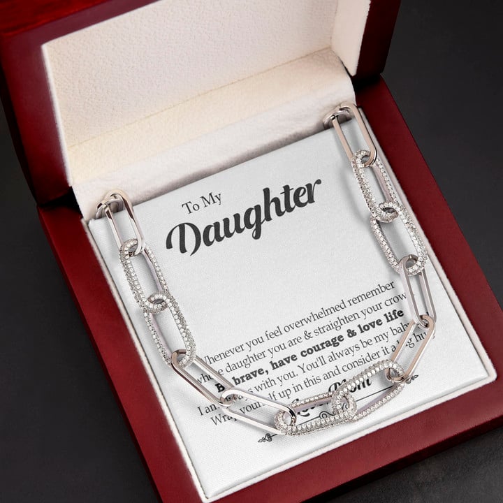 Whenever You Feel Overwhelmed From Mom Gift For Daughter Forever Linked Necklace