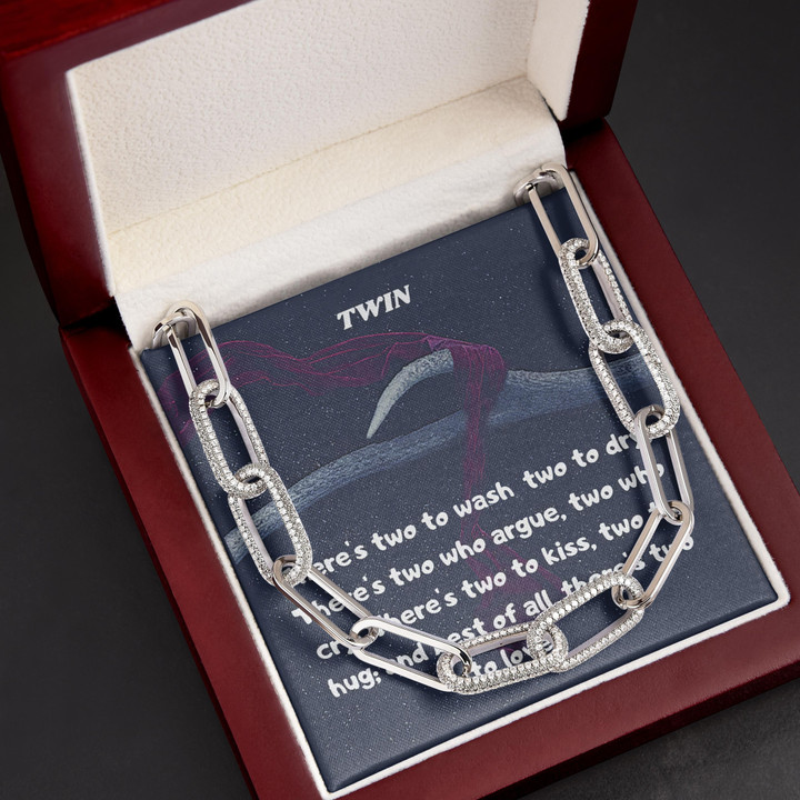 There's Two To Love Gift For Sister Twin Sister Forever Linked Necklace